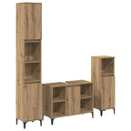 vidaXL Badezimmermöbel-Set mit Regal 3 pcs Artisan-Eiche Holzwerkstoff