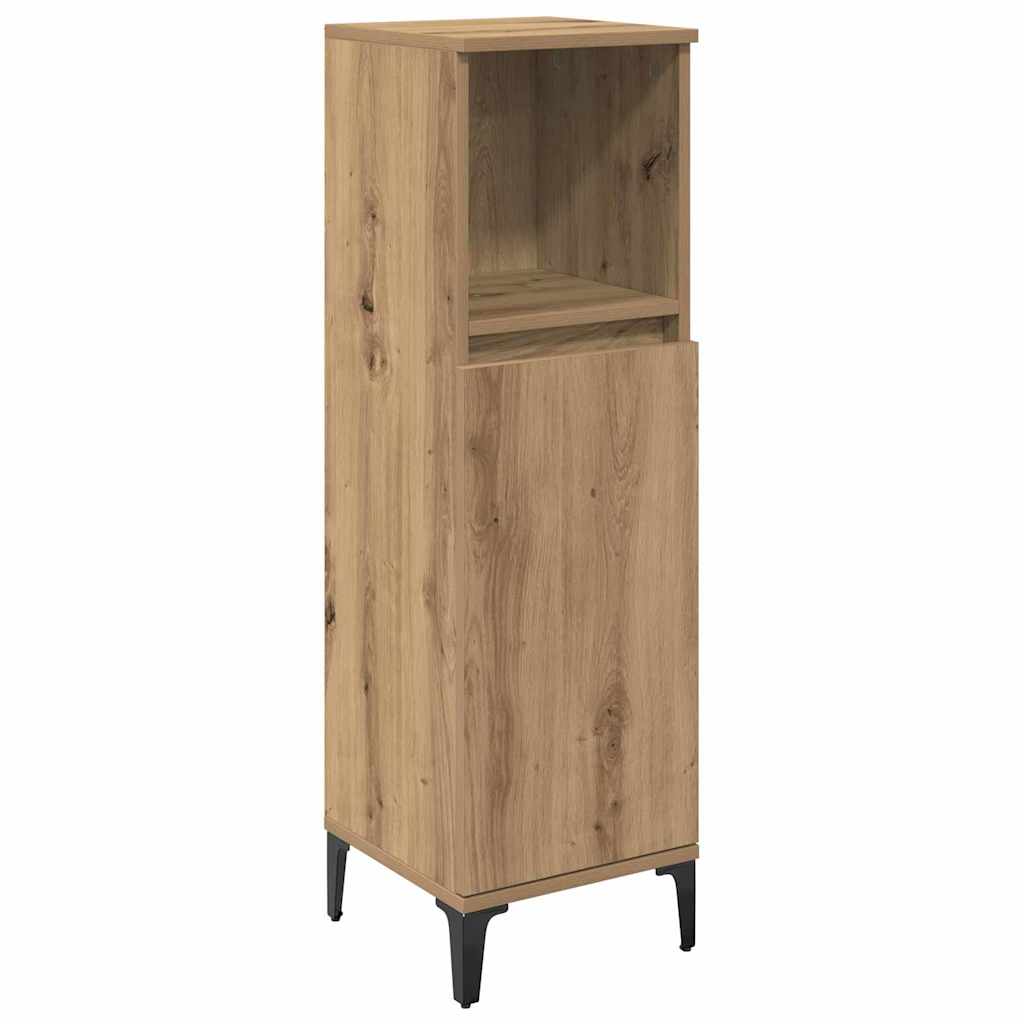 vidaXL Badezimmermöbel-Set mit Regal 3 pcs Artisan-Eiche Holzwerkstoff