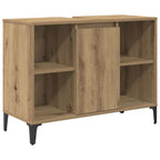 vidaXL Badezimmermöbel-Set mit Regal 3 pcs Artisan-Eiche Holzwerkstoff