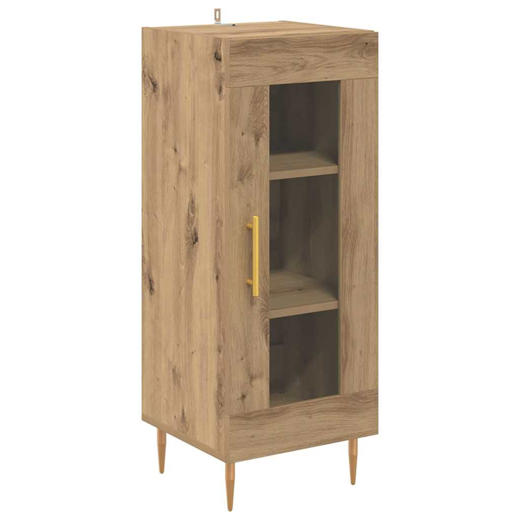vidaXL Highboard 2 pcs Artisan-Eiche Glas