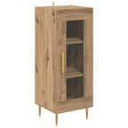 vidaXL Highboard 2 pcs Artisan-Eiche Glas