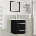 vidaXL Waschbeckenschrank Schwarz Eichen-Optik 41 x 38,5 x 48 cm