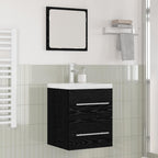 vidaXL Waschbeckenschrank Schwarz Eichen-Optik 41 x 38,5 x 48 cm