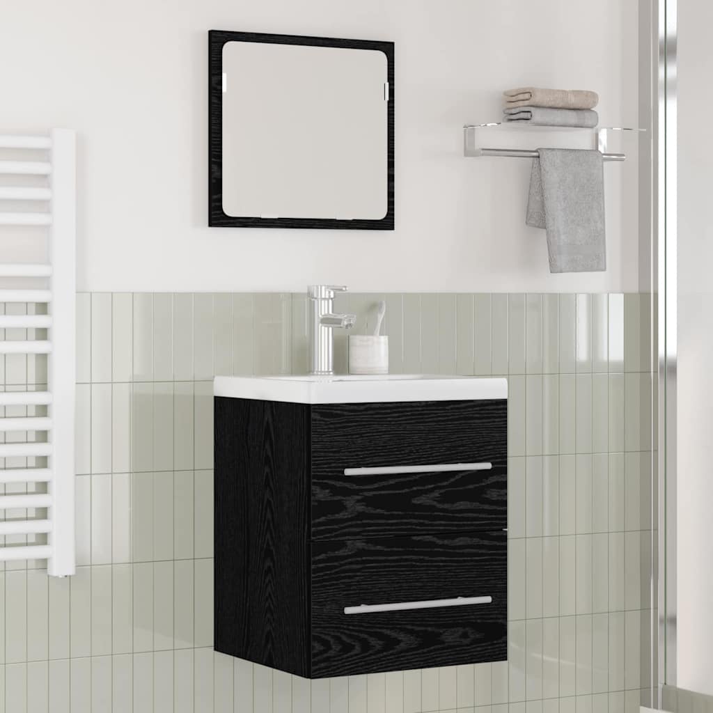 vidaXL Waschbeckenschrank Schwarz Eichen-Optik 41 x 38,5 x 48 cm