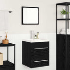 vidaXL Waschbeckenschrank Schwarz Eichen-Optik 41 x 38,5 x 48 cm