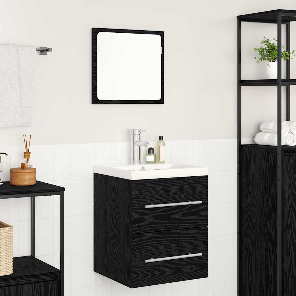 vidaXL Waschbeckenschrank Schwarz Eichen-Optik 41 x 38,5 x 48 cm