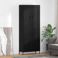 vidaXL Highboard 2 Stück Schwarz Eichen-Optik Holzwerkstoff