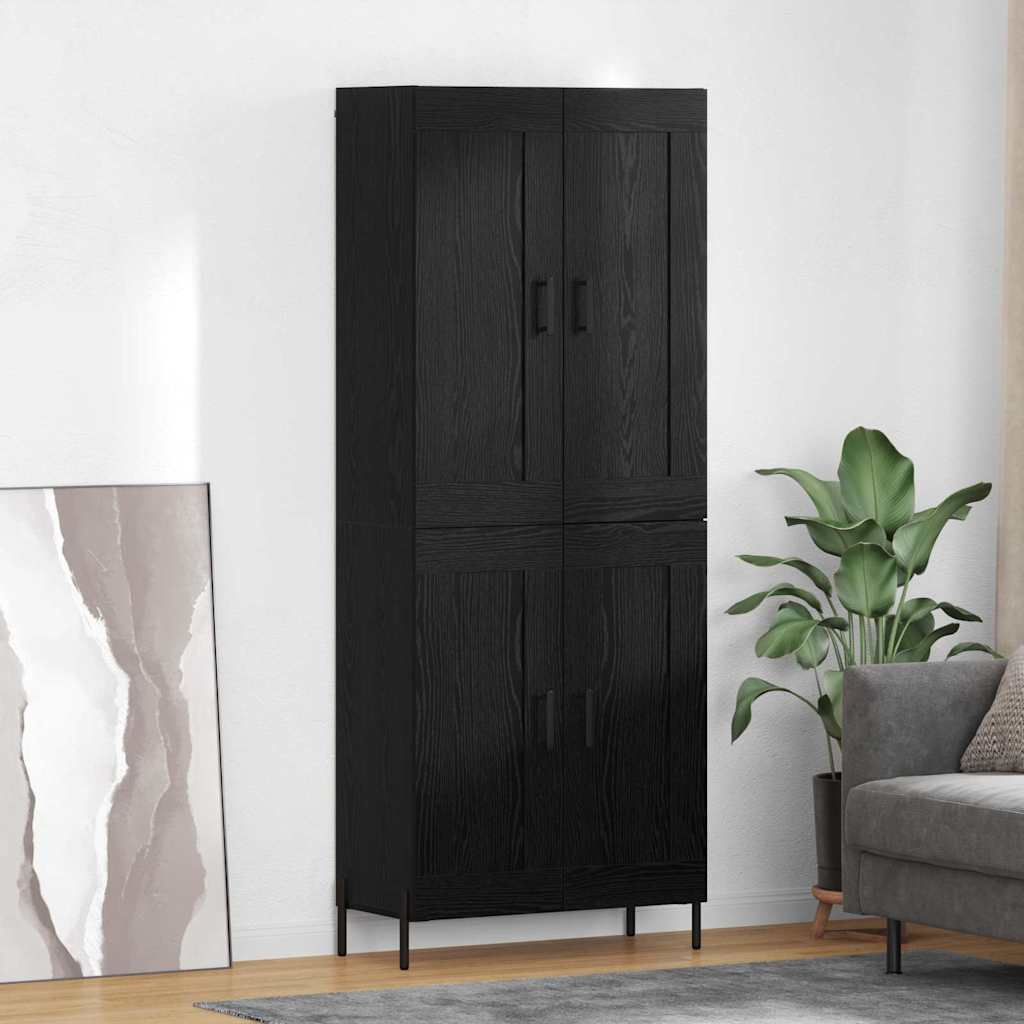 vidaXL Highboard 2 Stück Schwarz Eichen-Optik Holzwerkstoff