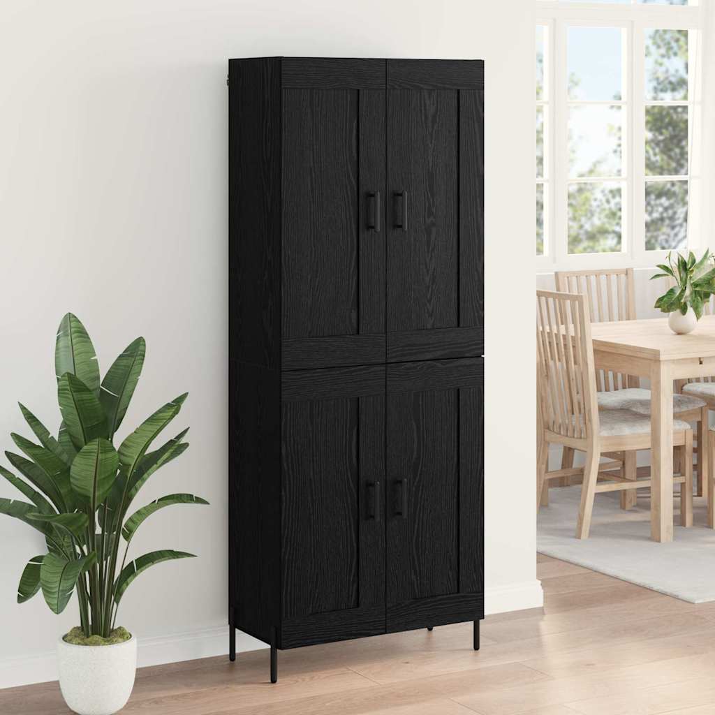 vidaXL Highboard 2 Stück Schwarz Eichen-Optik Holzwerkstoff