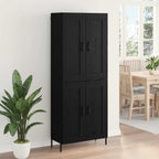 vidaXL Highboard 2 Stück Schwarz Eichen-Optik Holzwerkstoff