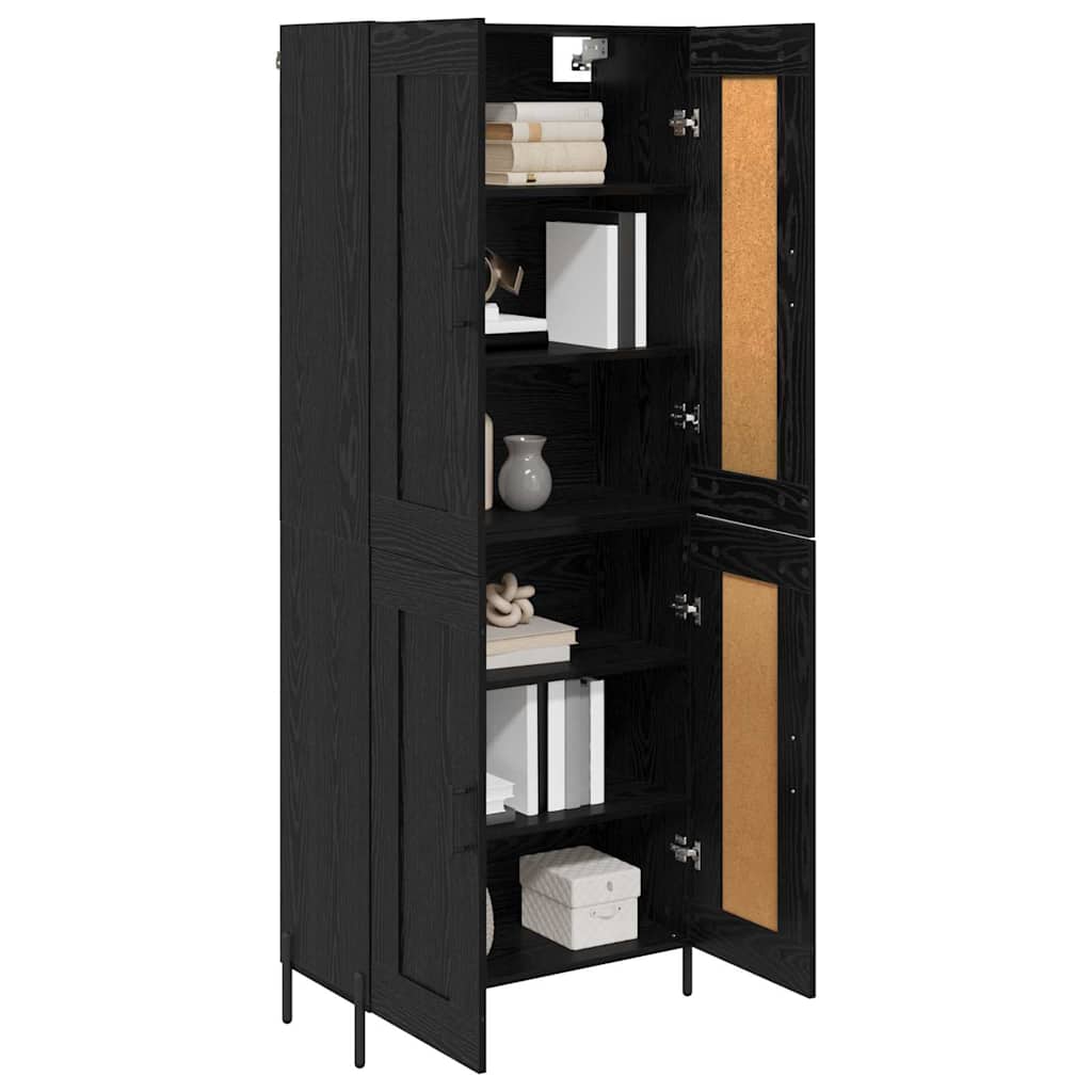 vidaXL Highboard 2 Stück Schwarz Eichen-Optik Holzwerkstoff