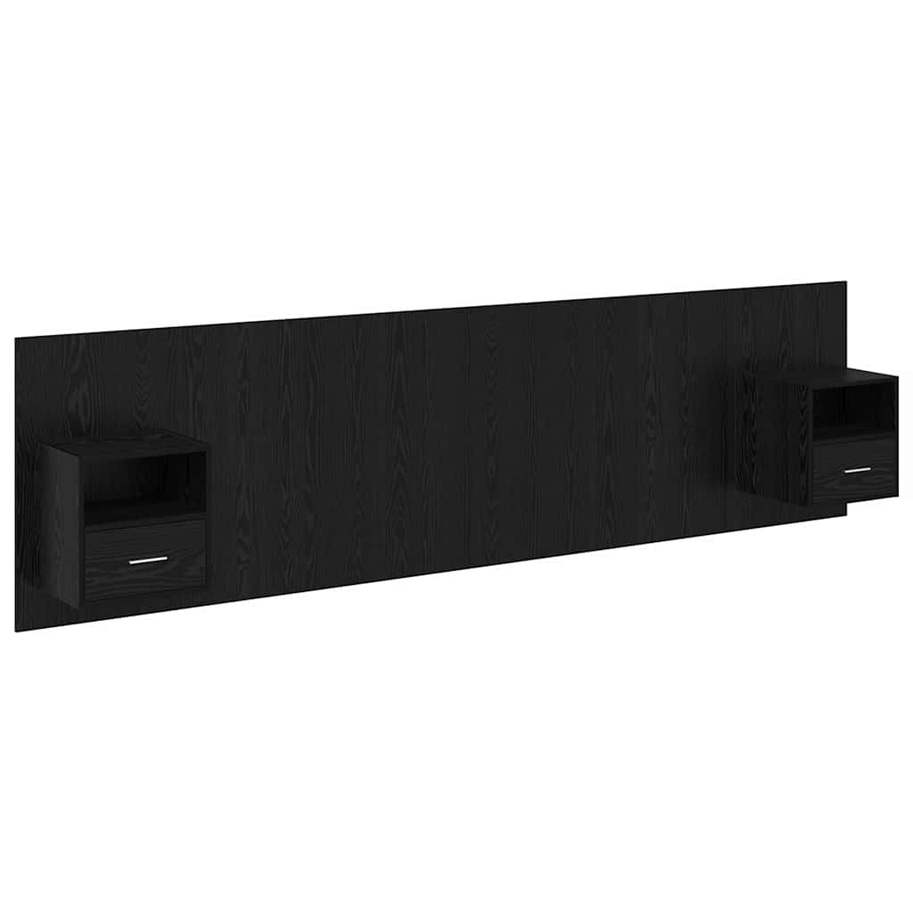 vidaXL Kopfteil mit Schrank 3 pcs Schwarz Eichen-Optik Holzwerkstoff