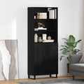vidaXL Highboard 2 pcs Schwarz Eichen-Optik Holzwerkstoff