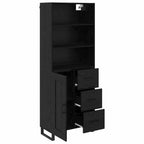 vidaXL Highboard 2 pcs Schwarz Eichen-Optik Holzwerkstoff
