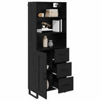 vidaXL Highboard 2 pcs Schwarz Eichen-Optik Holzwerkstoff