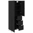 vidaXL Highboard 2 Stück Schwarz Eichen-Optik Ingenieurholz und Glas