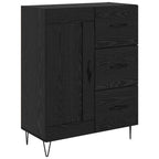 vidaXL Highboard 2 Stück Schwarz Eichen-Optik Ingenieurholz und Glas