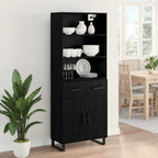 vidaXL Highboard 2 pcs Schwarz Eichen-Optik 69,5 x 34 x 180 cm