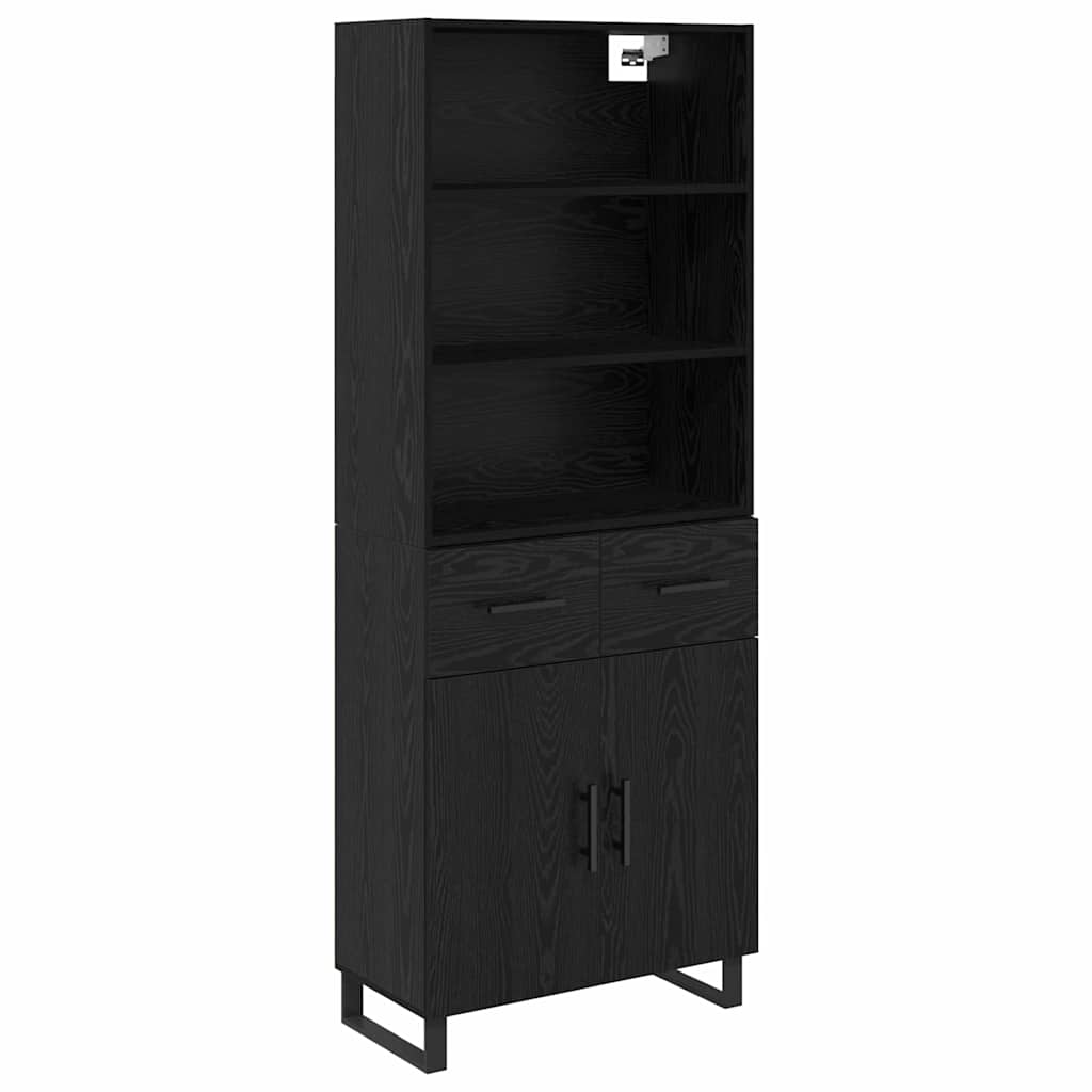 vidaXL Highboard 2 pcs Schwarz Eichen-Optik 69,5 x 34 x 180 cm