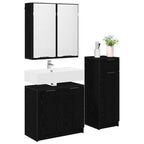 vidaXL Badezimmermöbel-Set 3 pcs Schwarz Eichen-Optik Holzwerkstoff