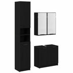 vidaXL Badezimmerschrank-Set 3 Stück Schwarz Eichen-Optik Holzwerkstoff