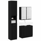 vidaXL Badezimmerschrank-Set 3 Stück Schwarz Eichen-Optik Holzwerkstoff