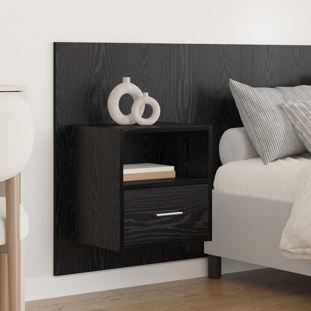 vidaXL Kopfteil mit Schrank 3 Stück Schwarz Eichen-Optik Holzwerkstoff