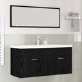 vidaXL Badezimmerschrank Schwarz Eichen-Optik 100 x 38,5 x 46 cm