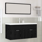 vidaXL Badezimmerschrank Schwarz Eichen-Optik 100 x 38,5 x 46 cm