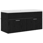vidaXL Badezimmerschrank Schwarz Eichen-Optik 100 x 38,5 x 46 cm