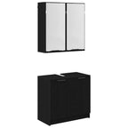 vidaXL Badezimmerschrank-Set 2 Stück Schwarz Eichen-Optik Holzwerkstoff