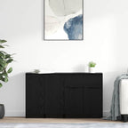 vidaXL Sideboard 3 pcs Schwarz Eichen-Optik Holzwerkstoff
