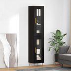 vidaXL Highboard 2 pcs Schwarz Eichen-Optik Glas