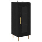 vidaXL Highboard 2 pcs Schwarz Eichen-Optik Glas
