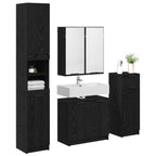 vidaXL Badezimmermöbel-Set 4 pcs Schwarz Eichen-Optik Holzwerkstoff