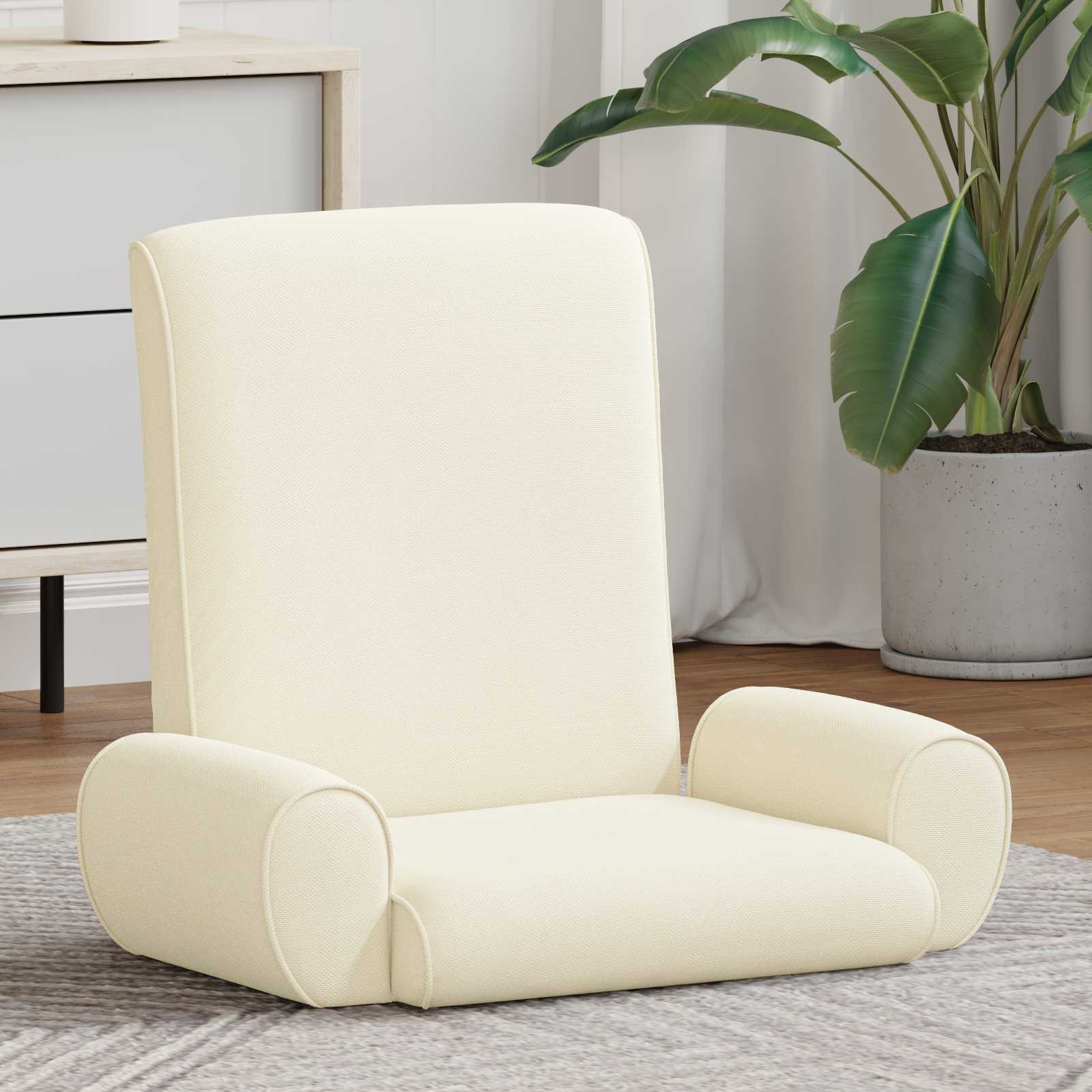 vidaXL Verstellbarer Fußsessel Creme Grobvelours