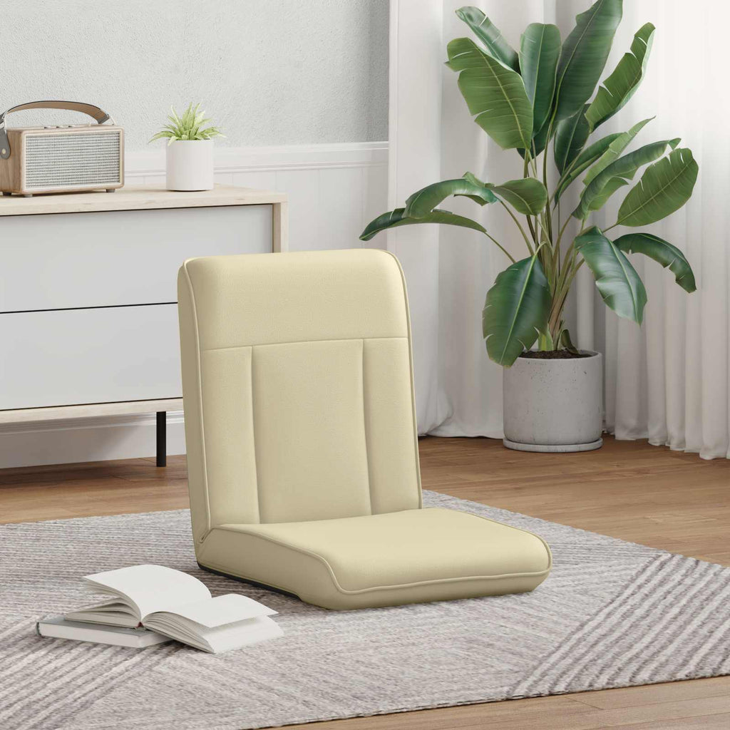 vidaXL Verstellbarer Fußsessel Creme Kunstleder