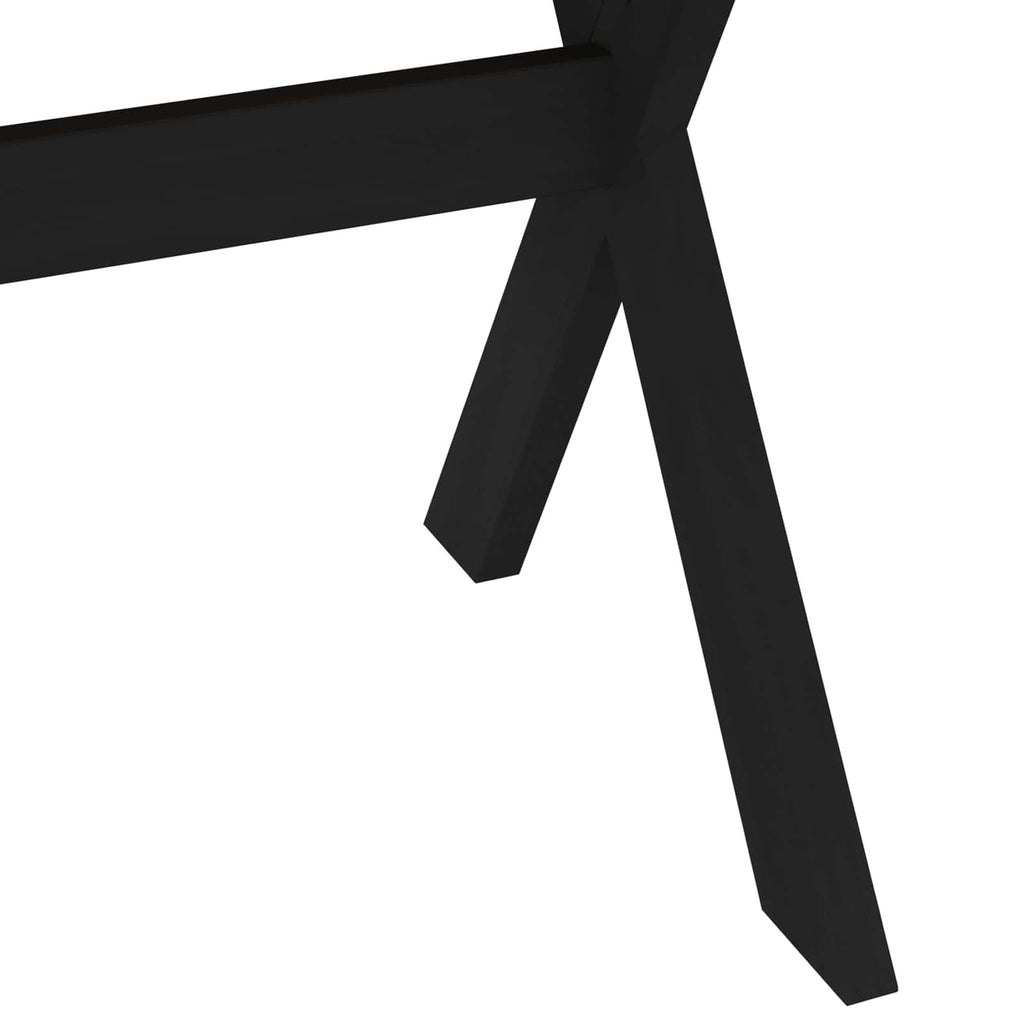 vidaXL Esstisch NOAIN 160 cm Massives Kiefernholz Schwarz Rechtwinklig