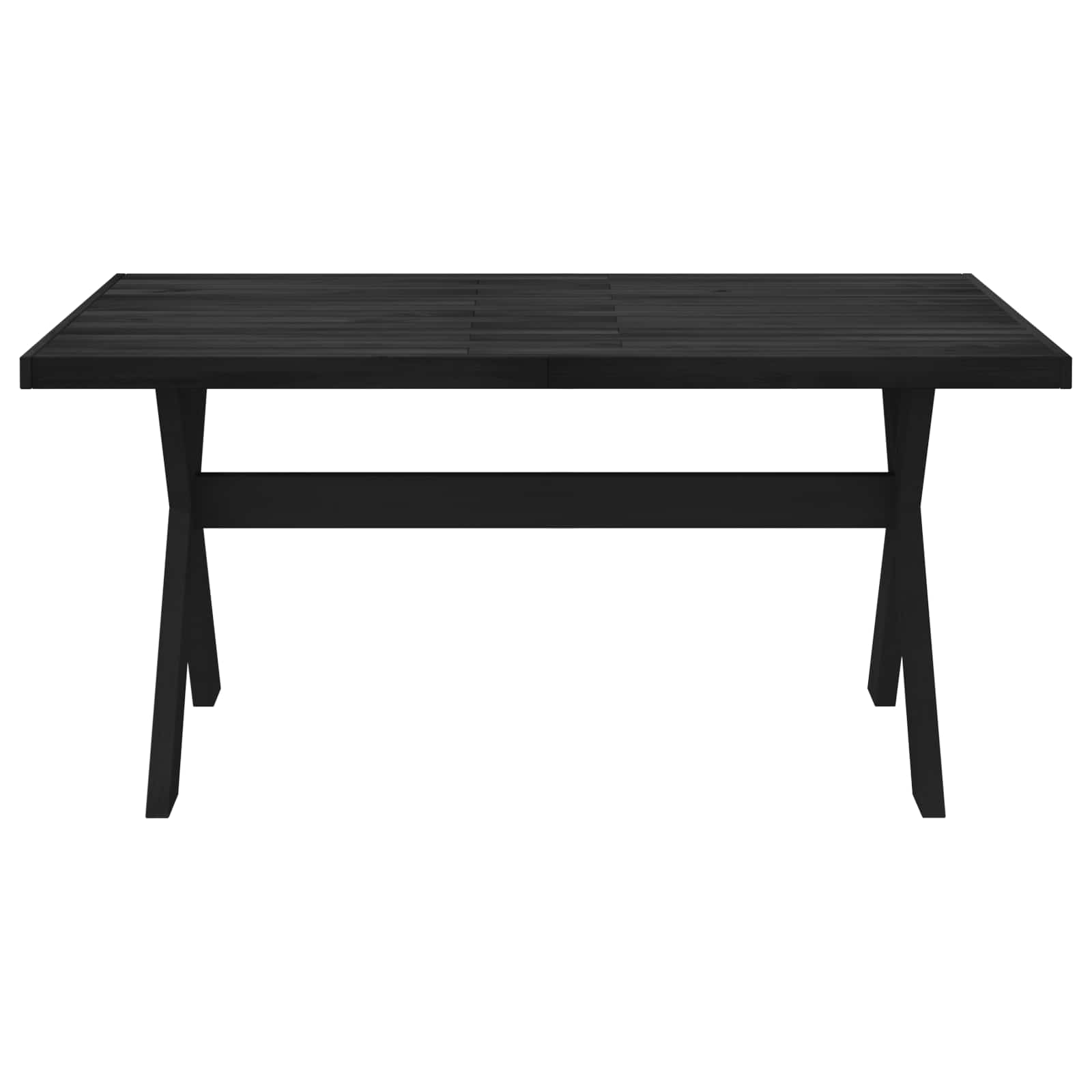 vidaXL Esstisch NOAIN 160 cm Massives Kiefernholz Schwarz Rechtwinklig