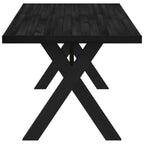 vidaXL Esstisch NOAIN 160 cm Massives Kiefernholz Schwarz Rechtwinklig