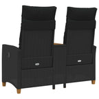 vidaXL Liegebank mit Tisch Schwarz 126 x 65 x 112 cm Poly-Rattan