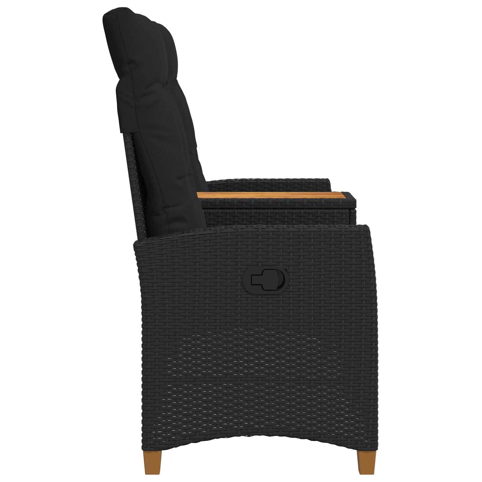 vidaXL Liegebank mit Tisch Schwarz 126 x 65 x 112 cm Poly-Rattan