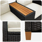 vidaXL Liegebank mit Tisch Schwarz und Cremeweiß 126 x 65 x 112 cm