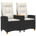 vidaXL Liegebank mit Tisch Schwarz und Cremeweiß 126 x 65 x 112 cm