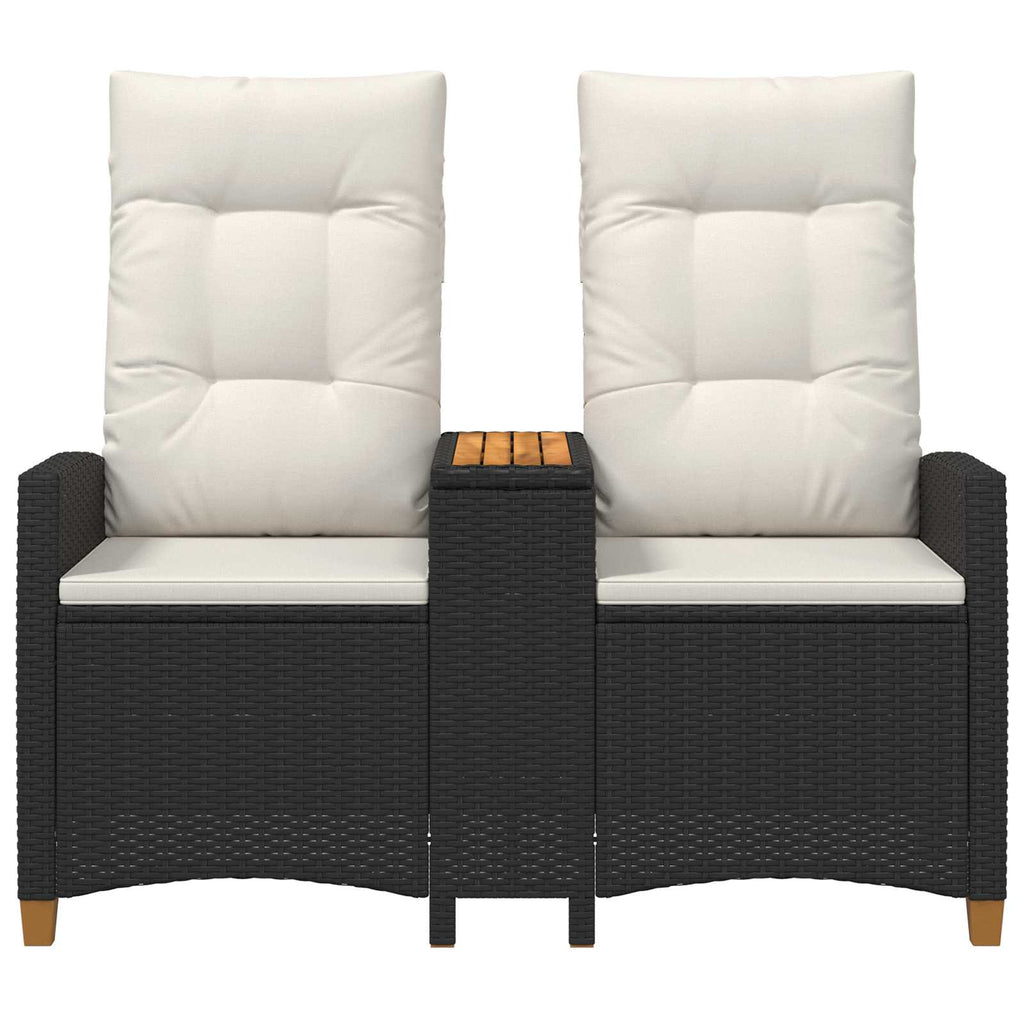 vidaXL Liegebank mit Tisch Schwarz und Cremeweiß 126 x 65 x 112 cm