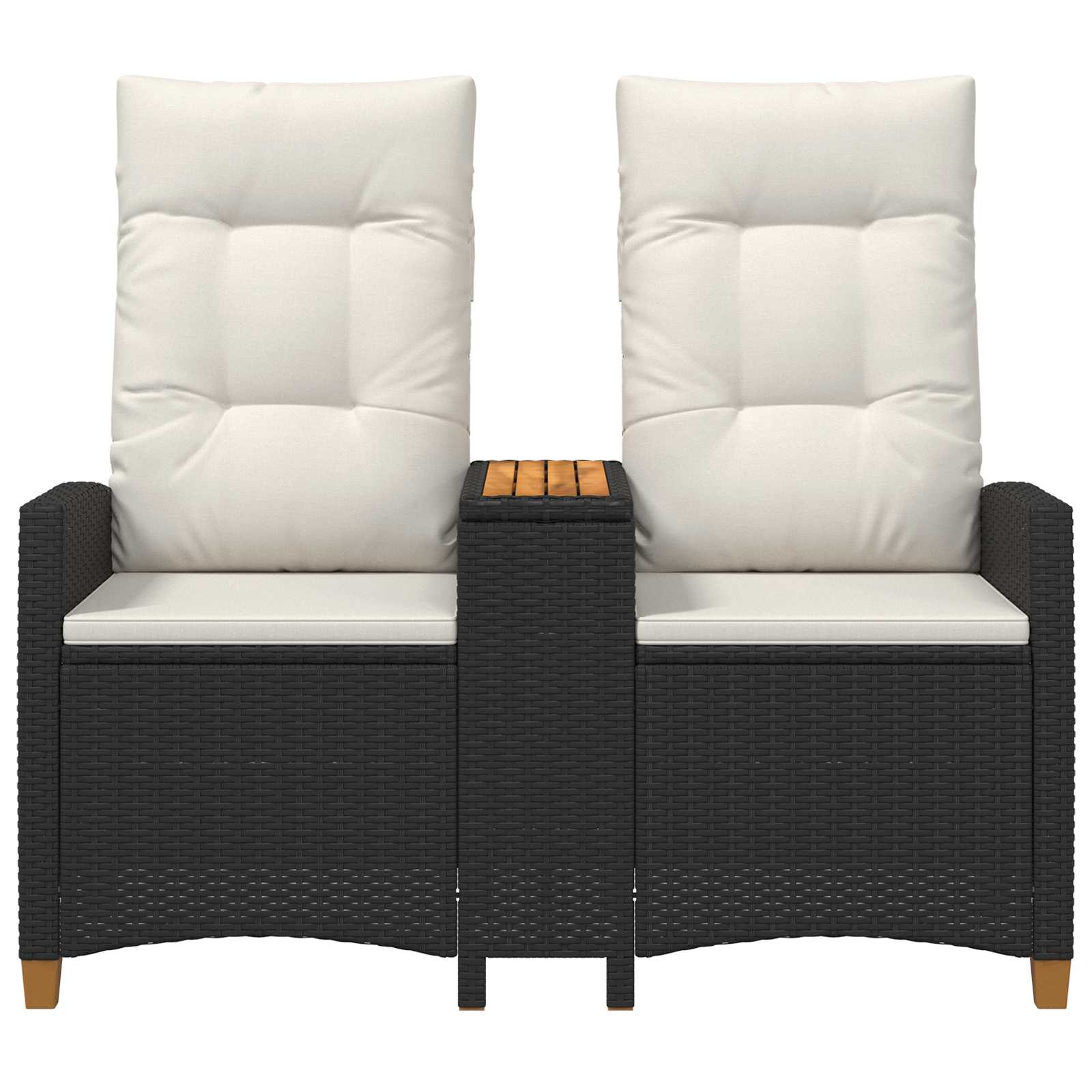 vidaXL Liegebank mit Tisch Schwarz und Cremeweiß 126 x 65 x 112 cm