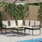 vidaXL Gartensofa-set 2 pcs Schwarz und Creme Poly Rattan Stahl