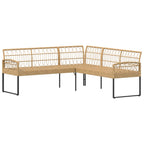 vidaXL Gartensofa-set mit Kissen 2 pcs Natur Poly Rattan Stahl