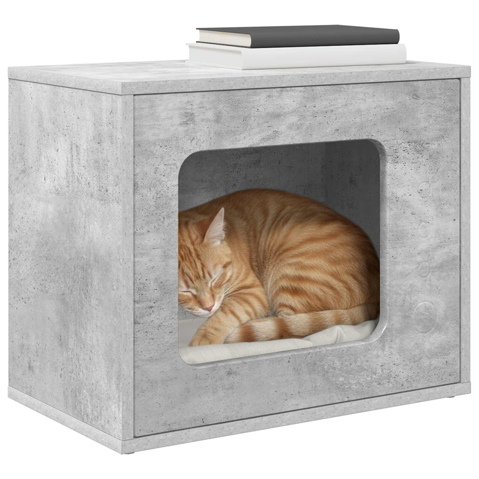 vidaXL Katzenhaus Beton 51 x 30 x 42,5 cm Holzwerkstoff