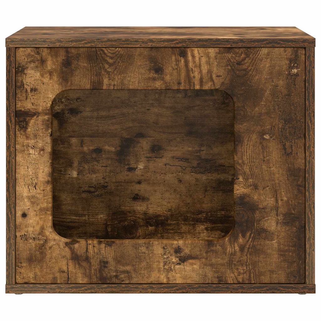 vidaXL Katzenhaus Geräucherte Eiche 51 x 30 x 42,5 cm Holzwerkstoff